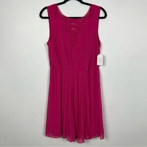 Jessica Simpson NWT Pink Dress Sleeveless Elastic Waist Lace Trim Size 10